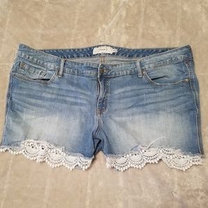 Torrid Lace Detailed Jean Shorts